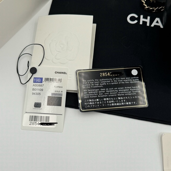(SOLD) Chanel 19B Veau Grain Black Flap Bag W Gold (Full Set W Receipt & Tags) - Picture 2 of 16